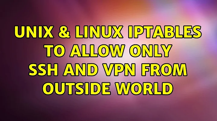 Unix & Linux: iptables to allow only ssh and vpn from outside world