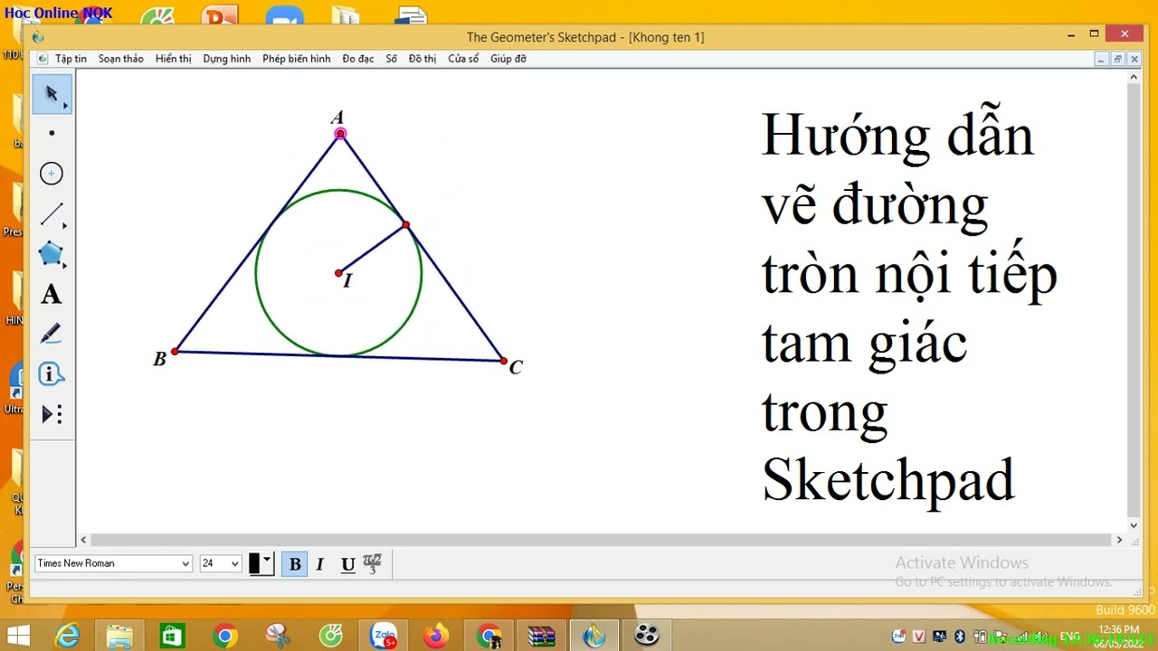 Hướng dẫn vẽ đường tròn nội tiếp tam giác - Minh họa bằng ...