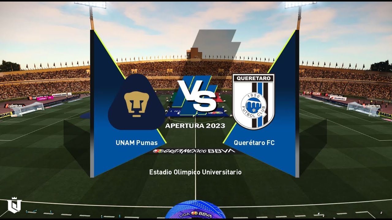 Pumas vs Queretaro Liga Mx 2024 Gameplay Pes 2021 - YouTube