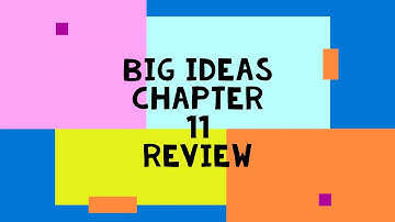 Big Ideas Chapter 11 Review