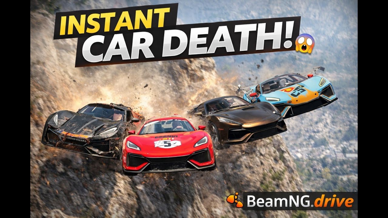 High Cliff Jump = Instant Car Death 😱💥 | BeamNG.drive | LIVE Gameplay
