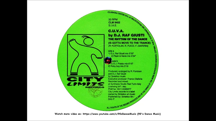 C.U.V.A. by Raf Giusti - The Rhythm Of The Dance (Raf Giusti Mix) (90's Dance Music)