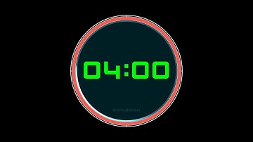 4 Minutes Countdown Timer with Alarm and Progress Dial - Green - 240 Minutes