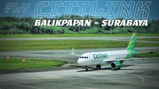 GARUDA VERSI HEMAT | Citilink Indonesia Airbus A320 Balikpapan - Surabaya