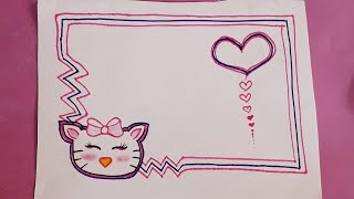 Beautiful Kitty Notebook Design Front Page Ignment Project Border