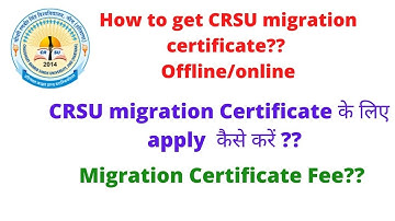 Crsu migration certificate how to apply for crsu migration certificate offline/online?? #crsujind