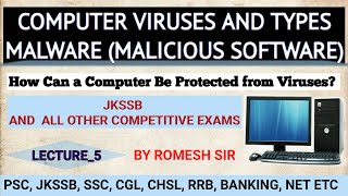L.5 | Computer Viruses and Types | Malicious software | Protection | Jkssb Account Assistant | Hindi