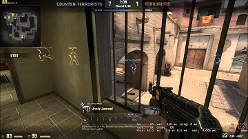 CS:GO EPIC clutch 1 hp (1 vs 5)