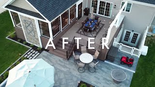 Amazing Backyard Makeover 2020  Screen Porch, Deck, Patio, Fire pit and More Full Build Time Lapse