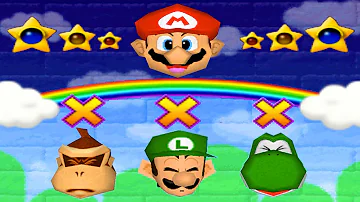 Mario Party 64 Series - Top Lucky Survival Battles - Mario vs Donkey Kong vs Luigi vs Yoshi