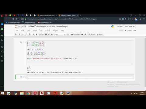 Python  Egzersizleri - Ikinci dereceden denklemin köklerini hesaplayan program