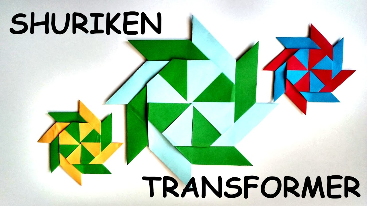 How To Make Transforming Shuriken (Ninja Star) - Origami - YouTube