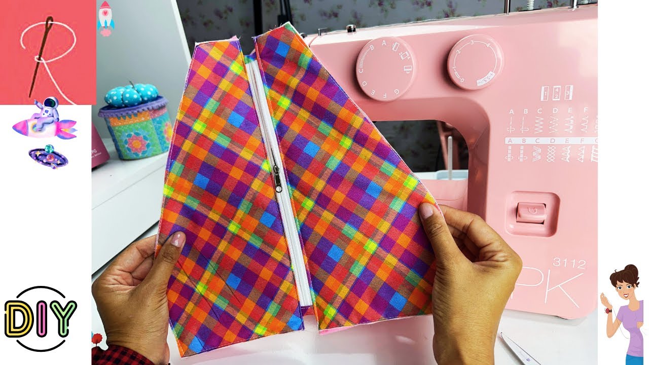 COMO FAZER UM PORTA TESOURAS DE TECIDO COM ZÍPER 🌟 COSTURA CRIATIVA 🌟 CANAL DA ROSA