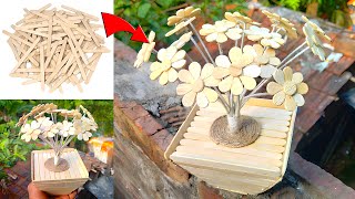 Ice cream stick work craft |Flowers trees craft ideas for ice cream sticks | Flowers craft ideas
