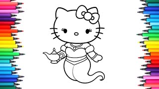 How to Princess Kitty Coloring 👑🎀Cute Easy Art for Kids 🎨✨ screenshot 3