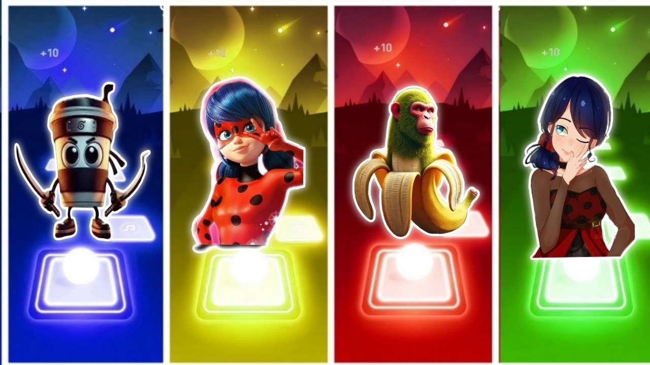 Cappuccino assassino VS Lady bug VS Shimpanziniy banana Tiles hop Rush EDM 