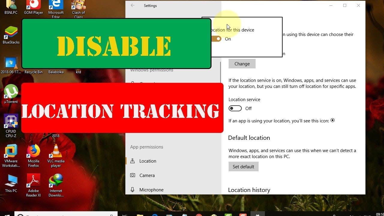 How to disable location tracking on Windows 10