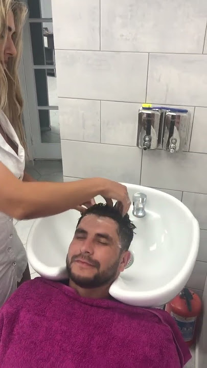 Male Hair Wash by Hot Lady Barber
