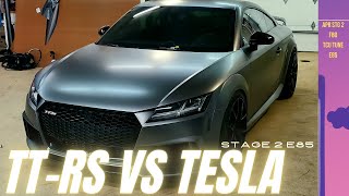 Audi TT-RS vs Tesla 1/8th Mile @ PPIR