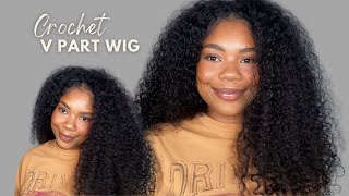 VIRAL CROCHET BRAID METHOD on a V Part WIG🔥THE BEST NO Lace NO Glue Install ft. BeautyForeverHair