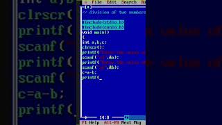 Program of division in c programming language. #clanguage #division #education #shorts #viralshorts