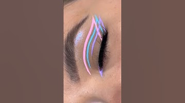 BI FLAG PRIDE EYELINER 💗💙💜 #makeup #pride