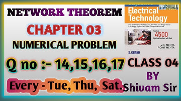 Class 04 | Network theory in hindi | Network theory of vk mehta book | by Shivam sir .