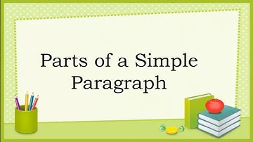 ENGLISH 4 - Week 1 (MELC) Recognizing Parts of a Simple Paragraph