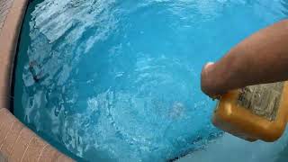 Pool - Adding Liquid Chlorine & Muriatic Acid