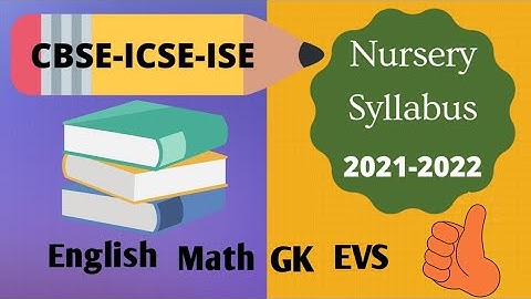 Nursery syllabus 2021-2022 | pre kg syllabus