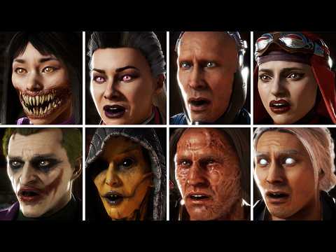 All Characters Reactions to Terminator Coming Back - Mortal Kombat 11