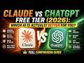 Claude vs ChatGPT Free Tier (2026): Which AI is Actually Better for You? | Full Comparison Guide