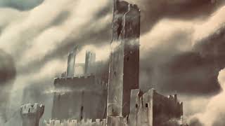 backdrop work, the main keep, bridge, some ruins cloud work. #art #toyart #painting #mural #castle