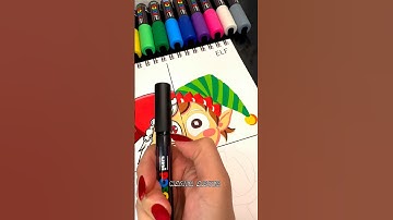 Drawing POMNI in 4 Different Art Styles with Posca Markers! Part 2 (Christmas Edition) #shorts