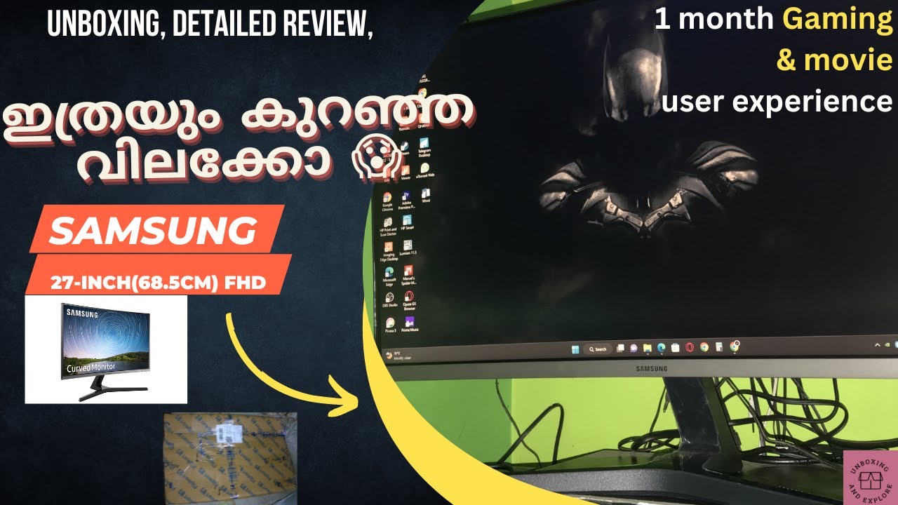 Samsung 27 " inch (68.5cm) FHD, 1800R Curved Monitor Malayalam detailed