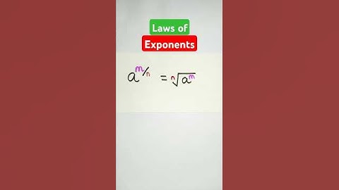 Laws of Exponents | Math Shorts  | Radical Exponents