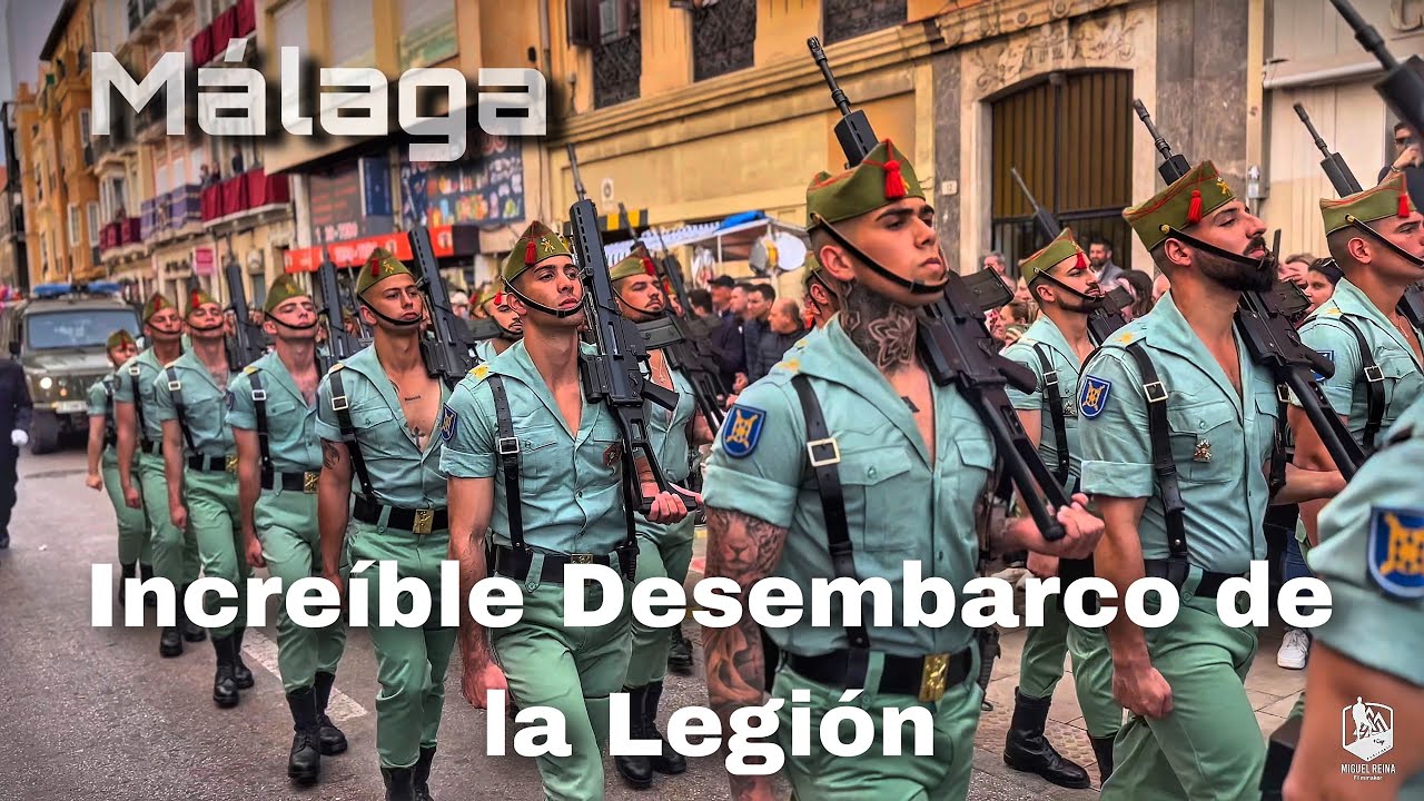 🎖️Increíble Desembarco de la Legión en Málaga 2025 #malaga #semanasanta #legion #cofradia #shorts