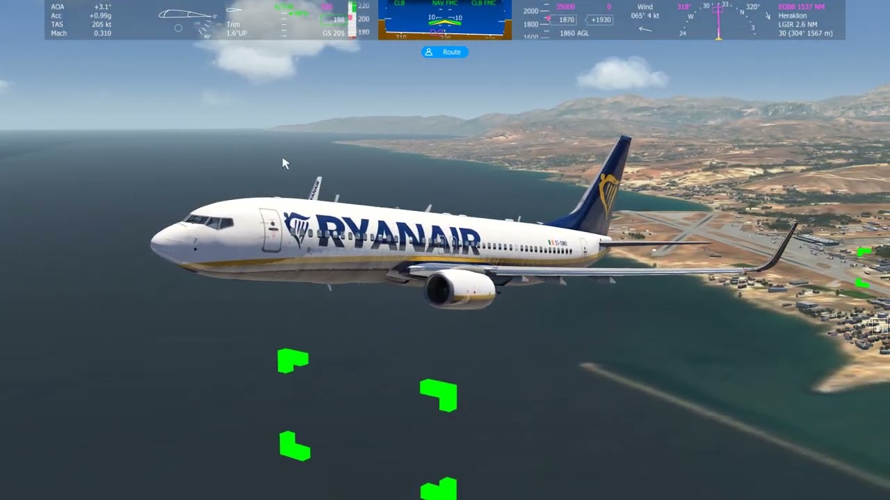Aero fly 4 new 737-800 departs Malta for Birmingham.