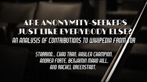 Are Anonymity Seekers Just Like Everybody Else? An Analysis of Contributions to Wikipedia from Tor