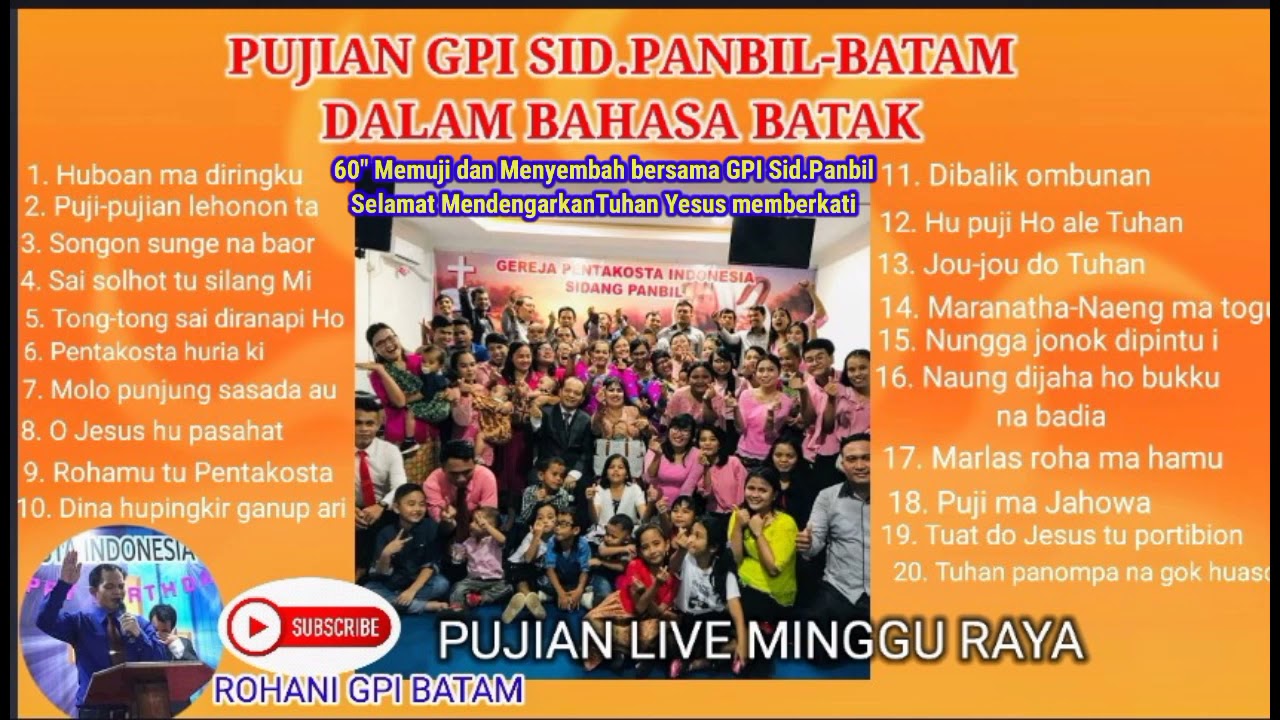 KUMPULAN PUJIAN PENYEMBAHAN~SUKACITA||LIVE MINGGU RAYA GPI SID.PANBIL-BATAM||GPI BATAM