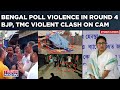 Bjp tmc violent clash on cam bengal violence hits lok sabha polling again who claims what watch