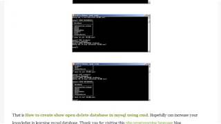 How to create show open delete database in mysql using cmd