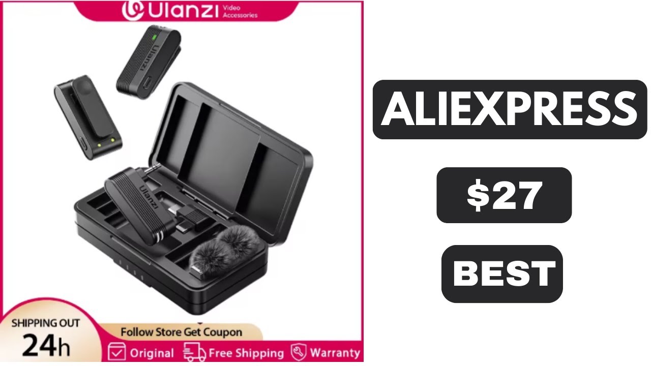 Ulanzi A100 Wireless Lavalier Microphone Professional 20M Audio Video Voice Recording Mic for iPhone