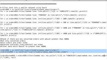 Hadoop Certification - CCA - Pyspark - Filtering data