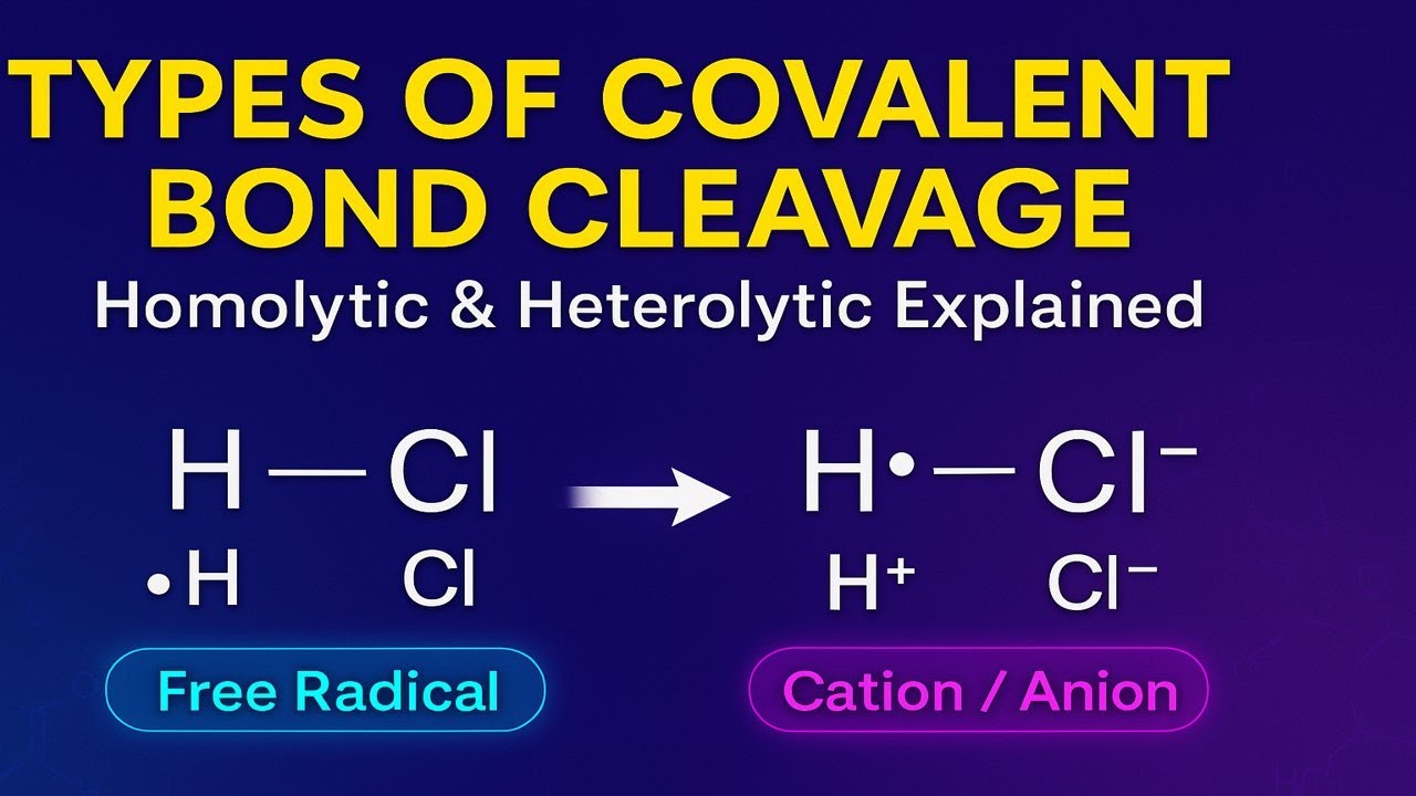 Types of Cleavage of Covalent Bond | Homolytic & Heterolytic Explained