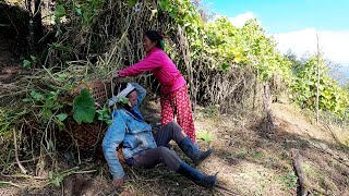 jungle man with his wife in the village || life in rural Nepal || rural Nepal@junglefamilycooking