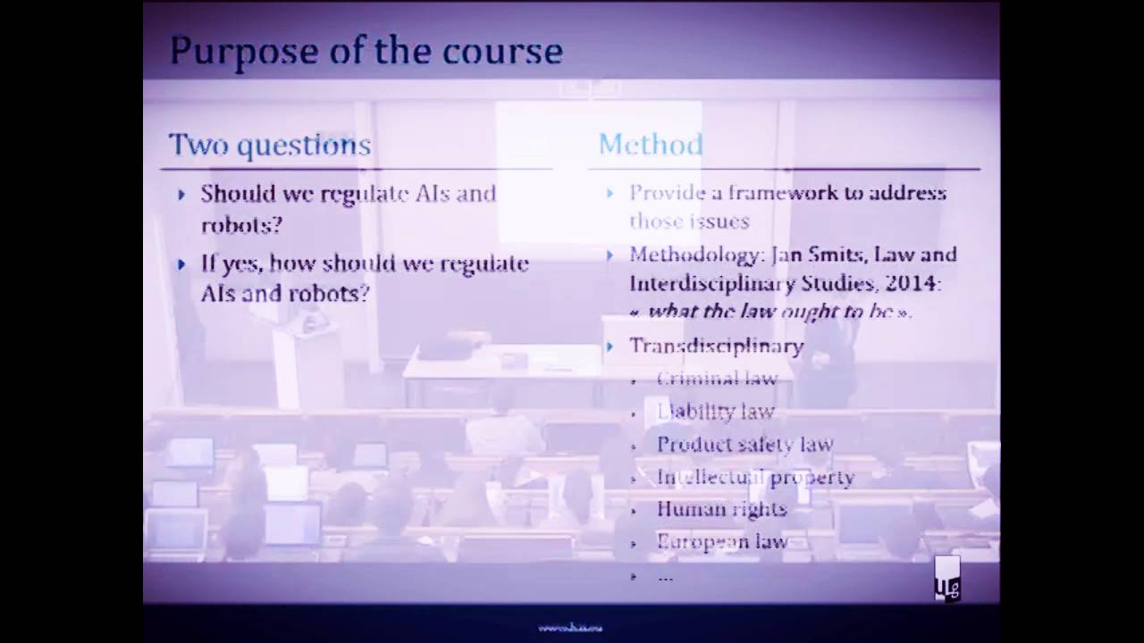 Introduction  - Law of Robots and Artificial Intelligences - 1st Class - Prof Petit (2016)