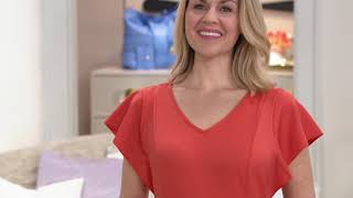 Isaac Mizrahi Live! Knit Midi Dress with Ruffle Curved Hem on QVC