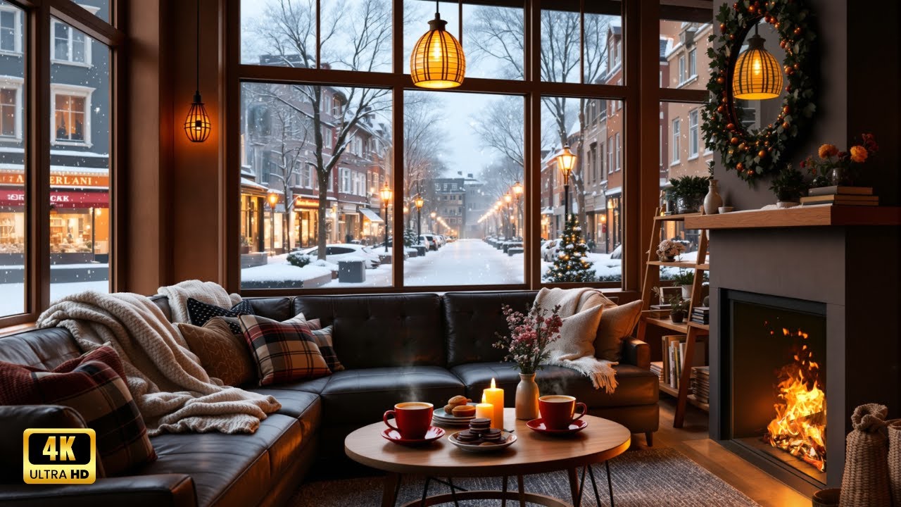 Morning Cafe Music ☕ Cozy Winter Coffee Shop Ambience with Smooth Jazz Music for Reading, Relaxing