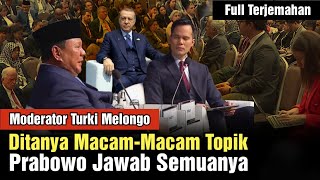 Moderator Turki Tercengang, Prabowo Jawab Semuanya! Tajam Kritik Amerika di Forum Dunia